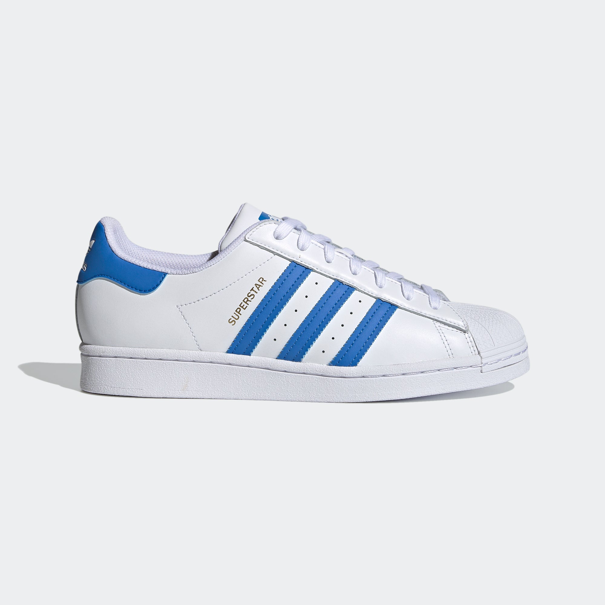 Superstar trainers white and blue Clearance