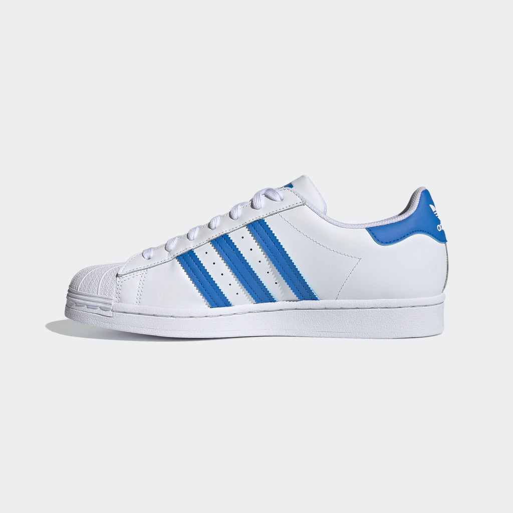 Men's adidas Superstar Shoes White Blue H68093 | Chicago City Sports | interior side view