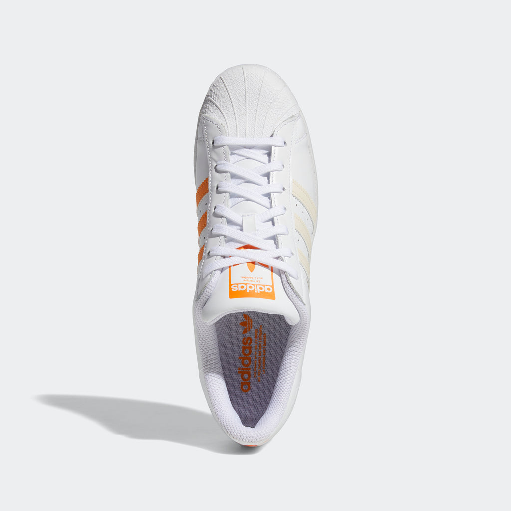 Men's adidas Originals Superstar Shoes White Orange