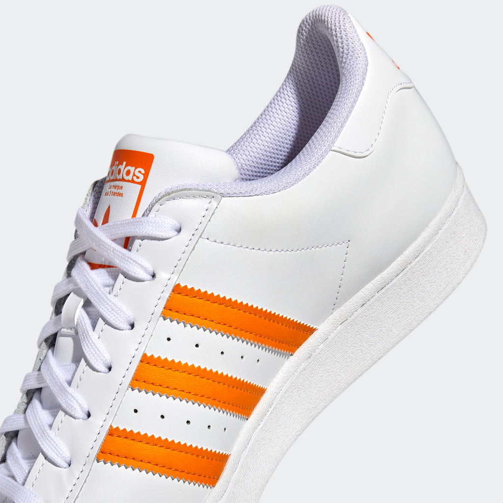 Men's adidas Originals Superstar Shoes White Orange