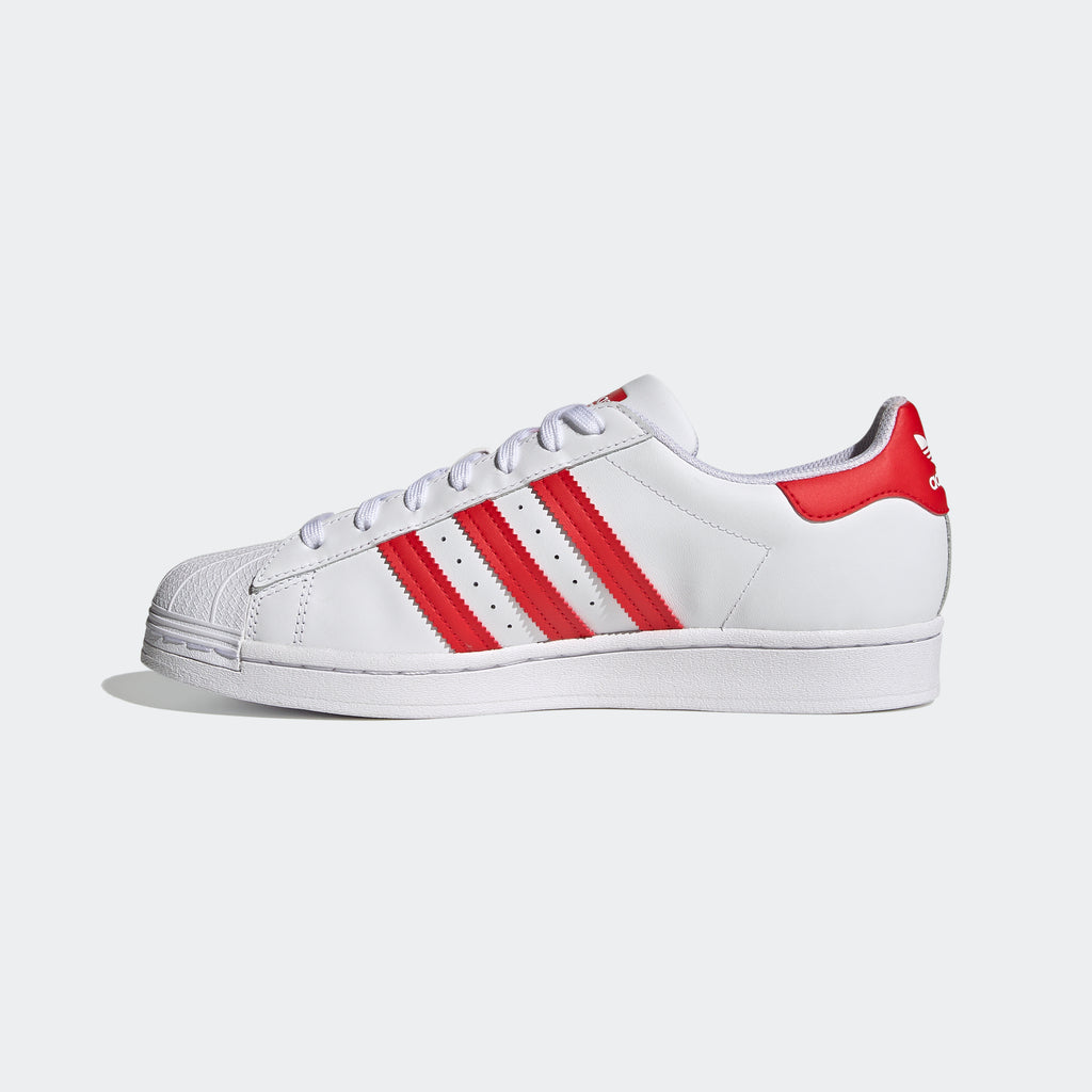 adidas Superstar Shoes White Vivid Red H68094 | Chicago City Sports | interior side view