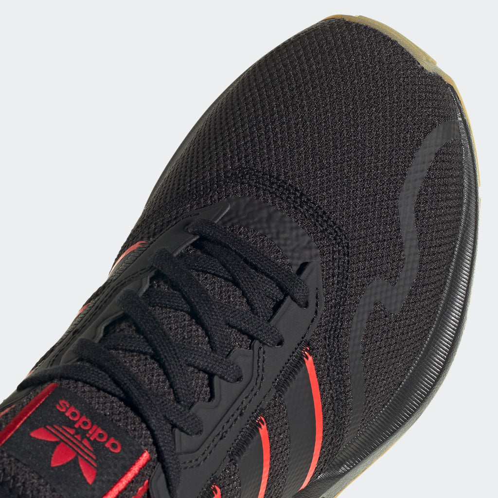 Men's adidas Swift Run X Shoes Black Scarlet FY6234 | Chicago City Sports | toe area view