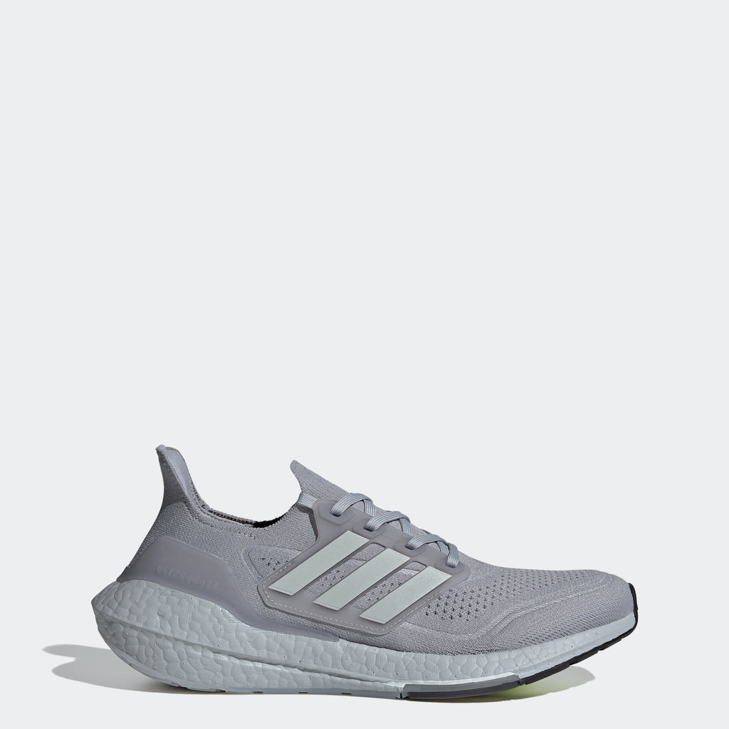 Men's adidas Ultraboost 21 Shoes Silver FY0432 | Chicago City Sports | side view