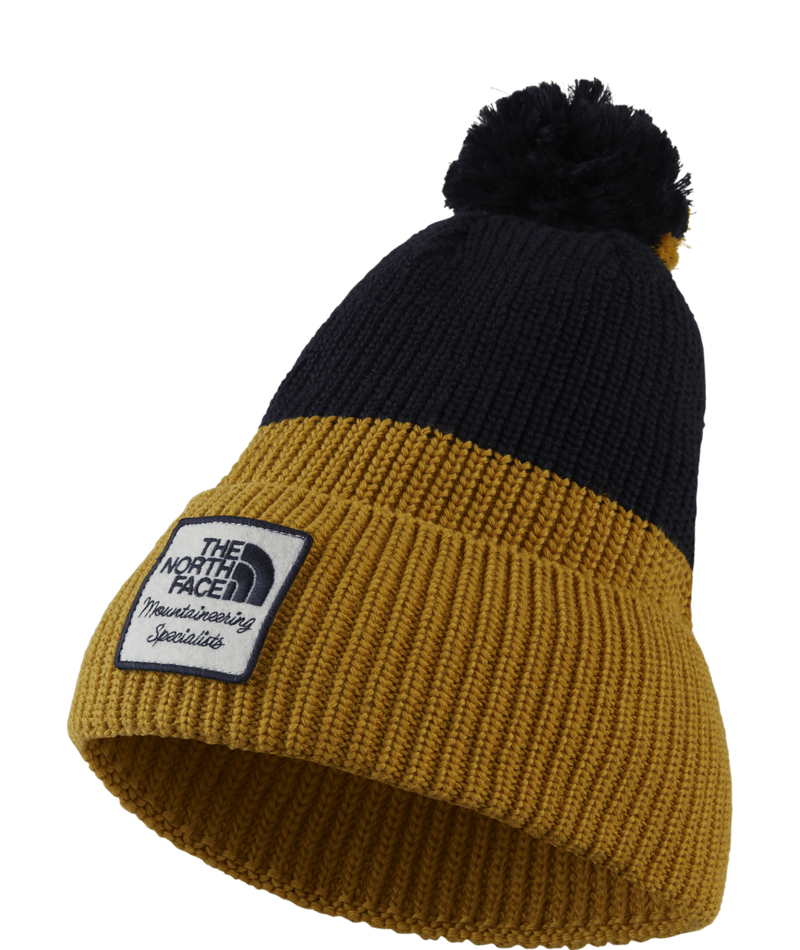 The North Face Heritage Pom Beanie Navy Yellow