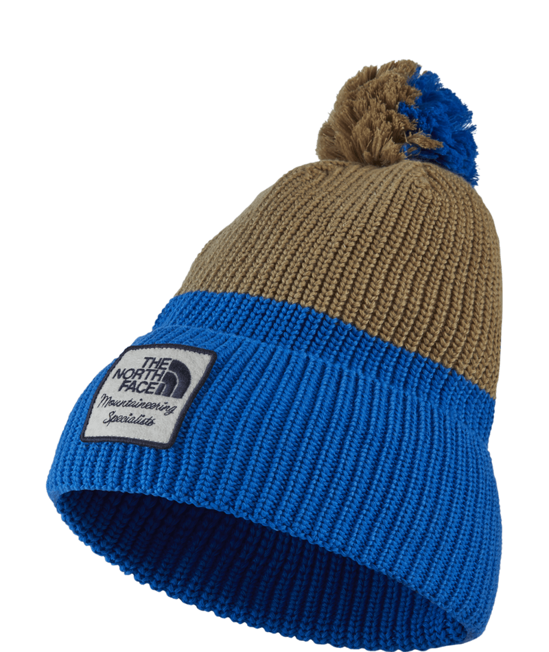 The North Face Heritage Pom Beanie Tan Blue