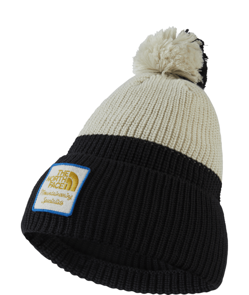 The North Face Heritage Pom Beanie Black White