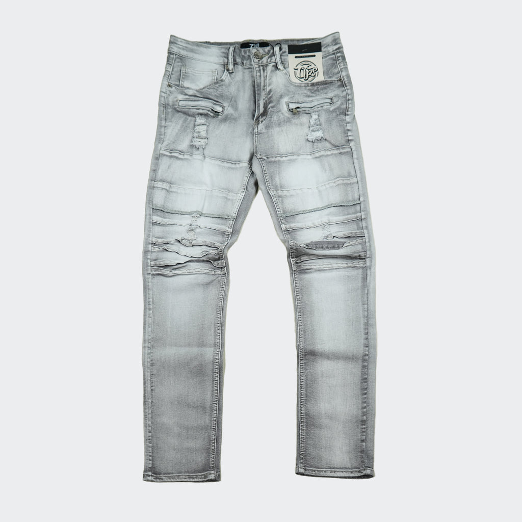 Men's OPS Slim Stretch Paneled Denim Jeans Grey