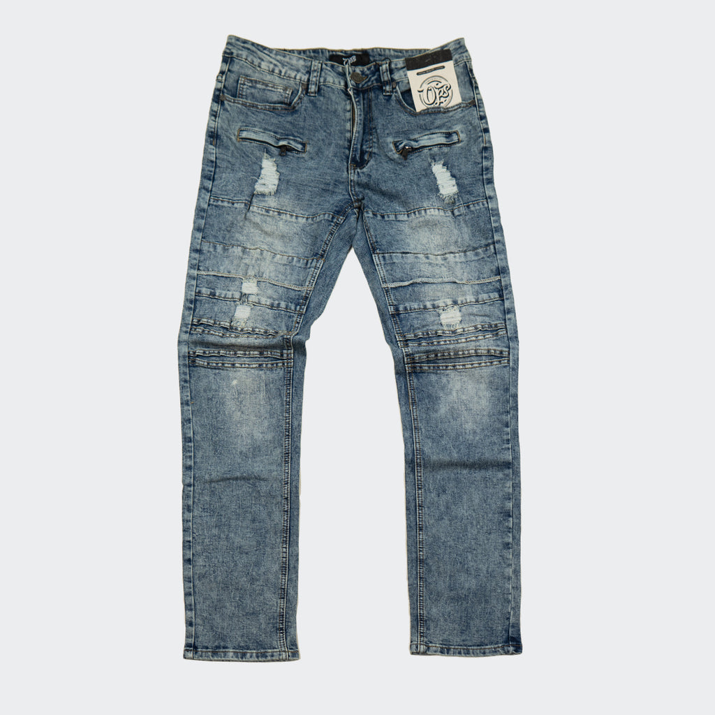 Men's OPS Slim Stretch Paneled Denim Jeans Vintage