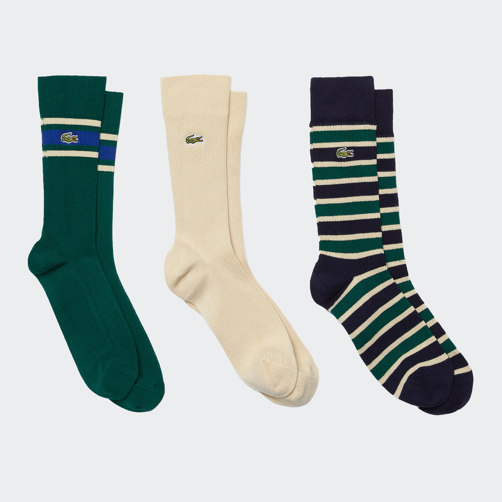 Men’s Lacoste Heritage Ribbed Cotton Sock 3 Pack