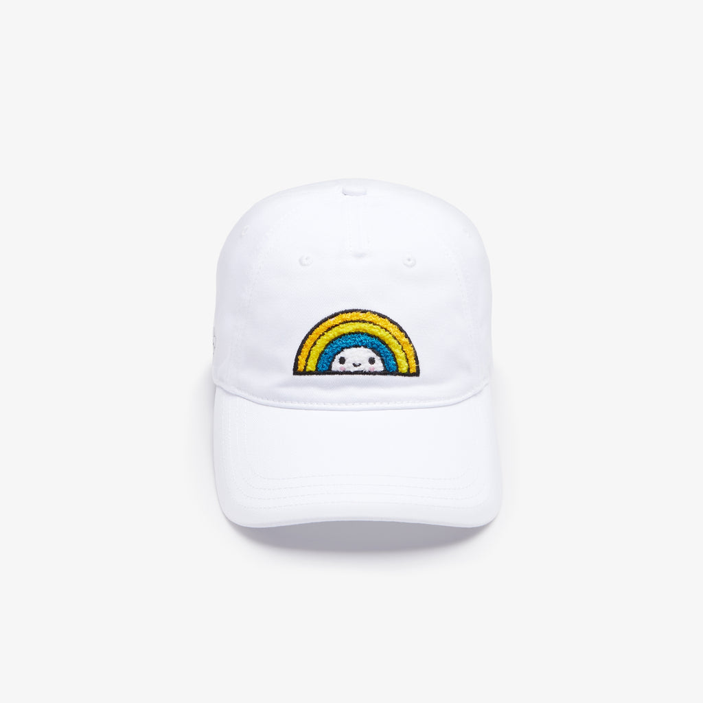  Unisex Lacoste x FriendsWithYou Cotton Cap White (RK0098001) | Chicago City Sports | front view