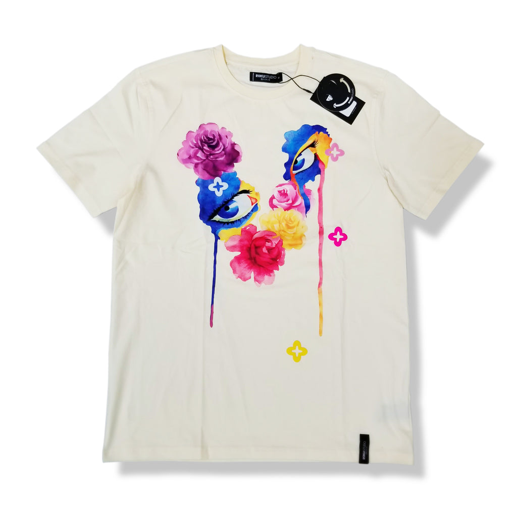 Men’s Roku Studio Flower Eyes T-Shirt Eggshell