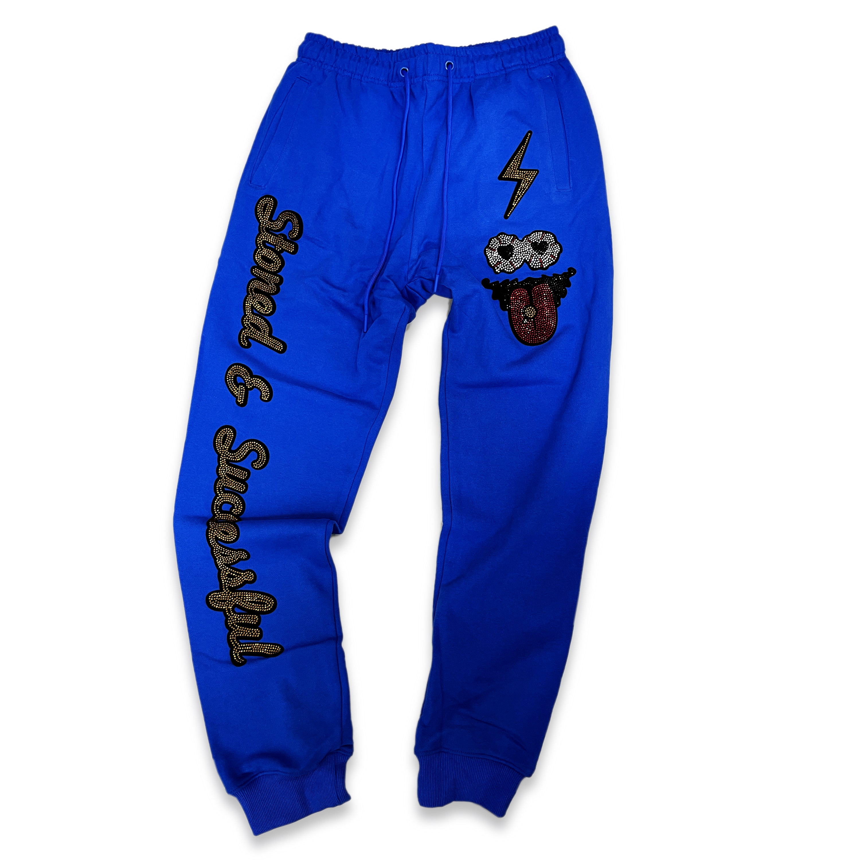 Men's Roku Studio Rhinestone Stoned Joggers Royal - XXS / BLUE