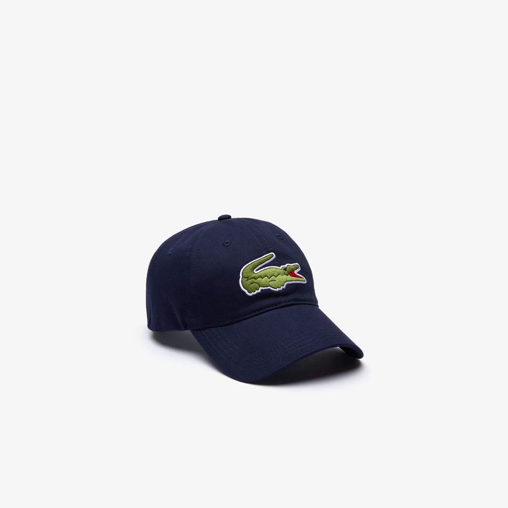 Lacoste Contrast Strap and Oversized Crocodile Cotton Cap Navy