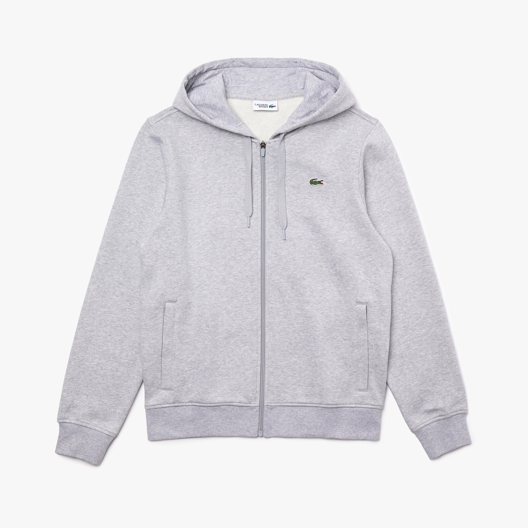 Men s Lacoste SPORT Lightweight Bi material Hoodie Grey