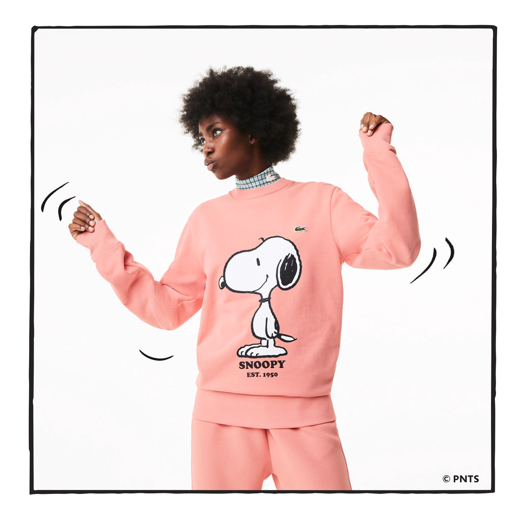 Unisex Lacoste x Peanuts Organic Cotton Sweatshirt Pink