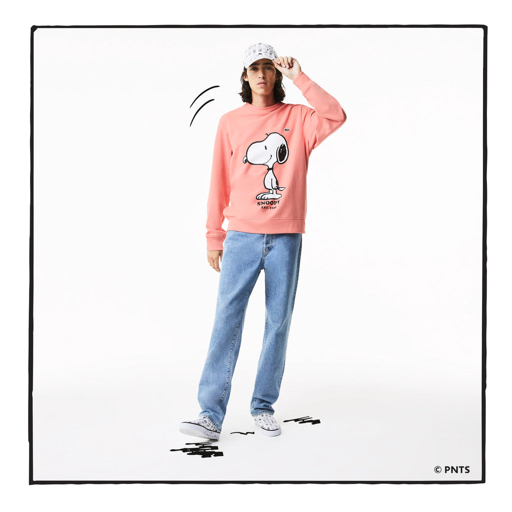 Unisex Lacoste x Peanuts Organic Cotton Sweatshirt Pink
