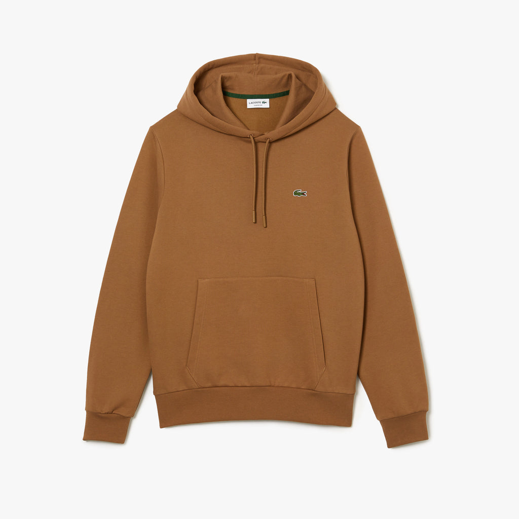 Men's Lacoste Organic Cotton Hooded Sweatshirt Brown