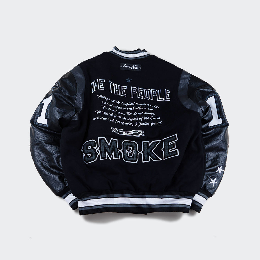 Men's Smoke Rise We The People Varsity Jacket Black