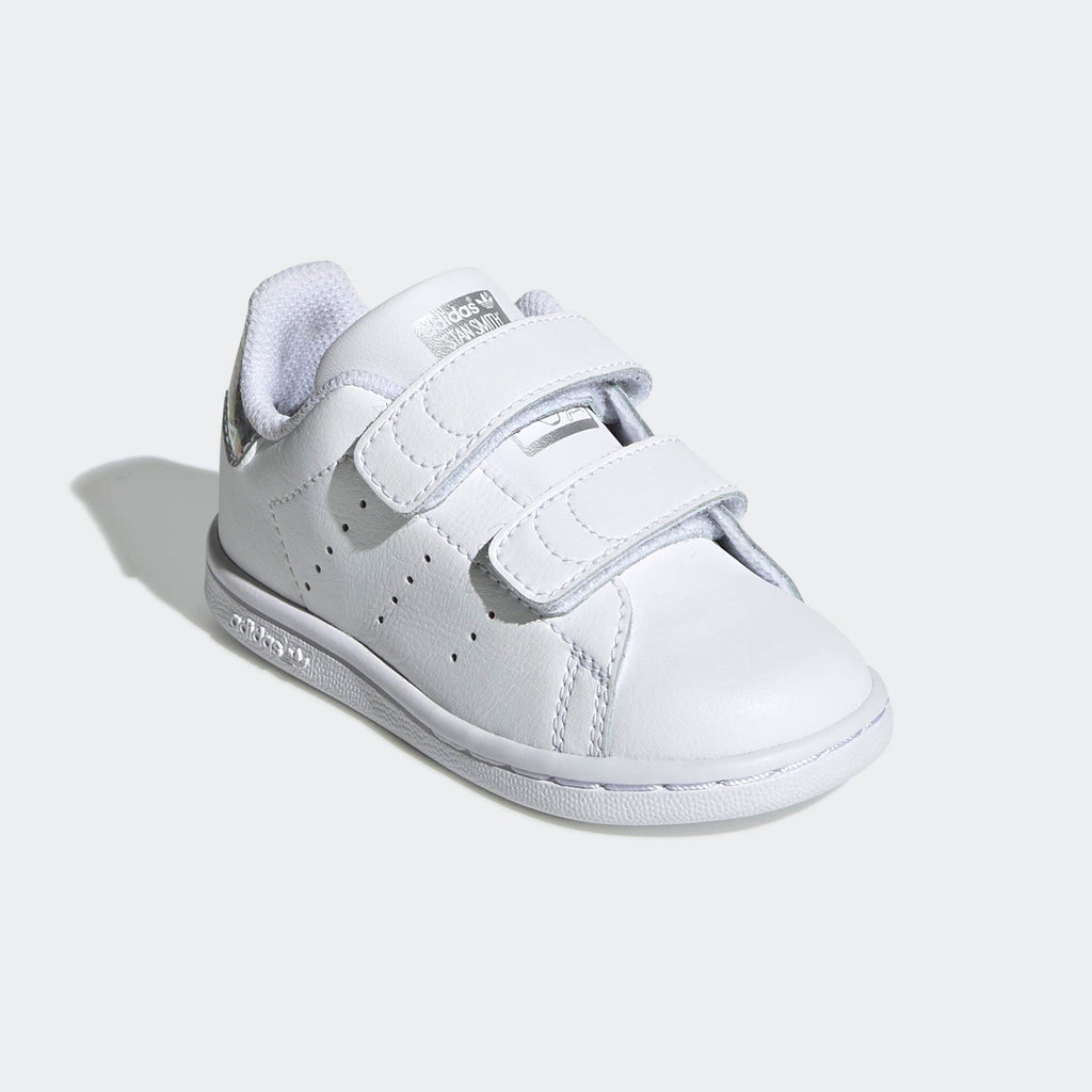 Toddler's adidas Originals Stan Smith Velcro Shoes White Silver Iridescent