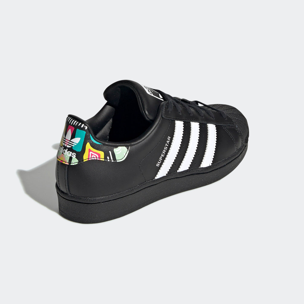 Kid's adidas Originals Superstar Shoes Black Graphics