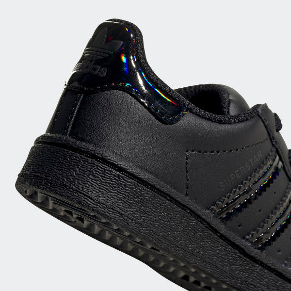 Toddler's adidas Originals Black Iridescent Superstar Shoes