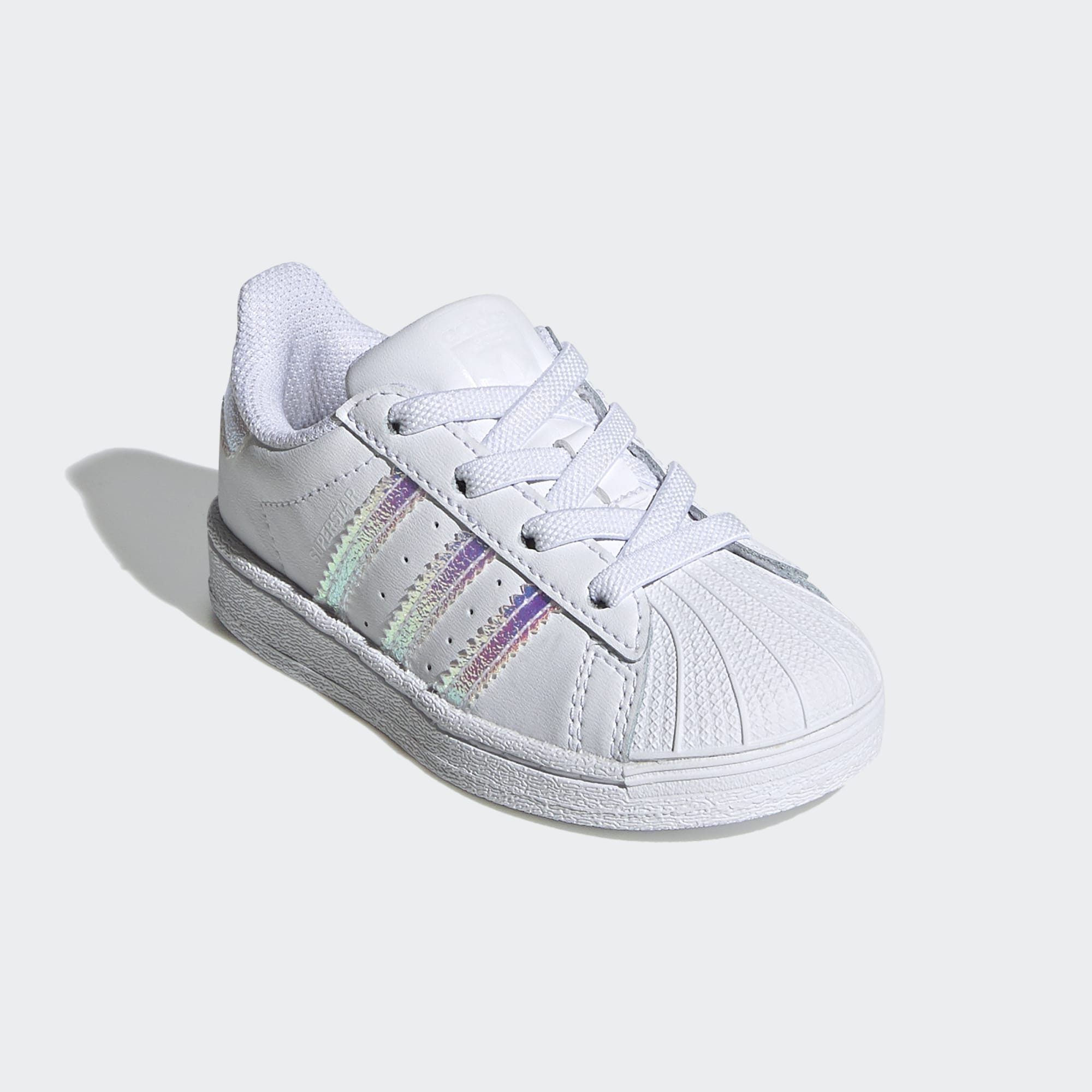 Toddler's adidas Originals White Iridescent Superstar Shoes