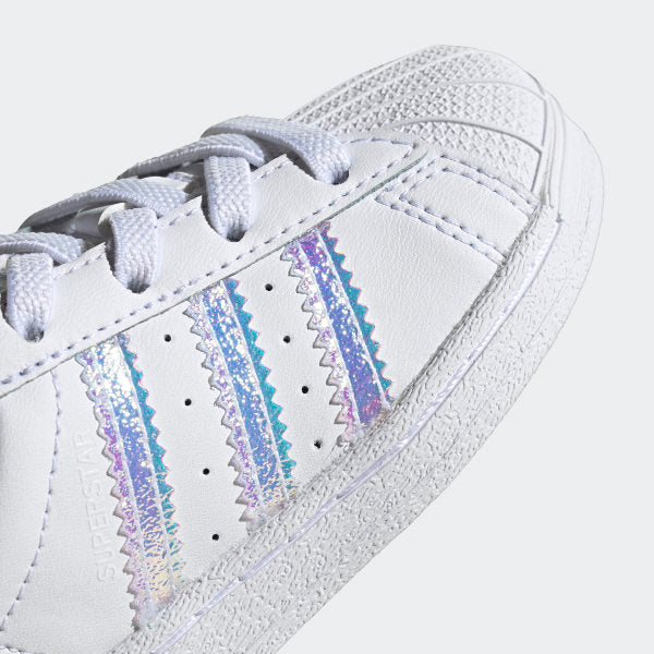 Toddler's adidas Originals White Iridescent Superstar Shoes