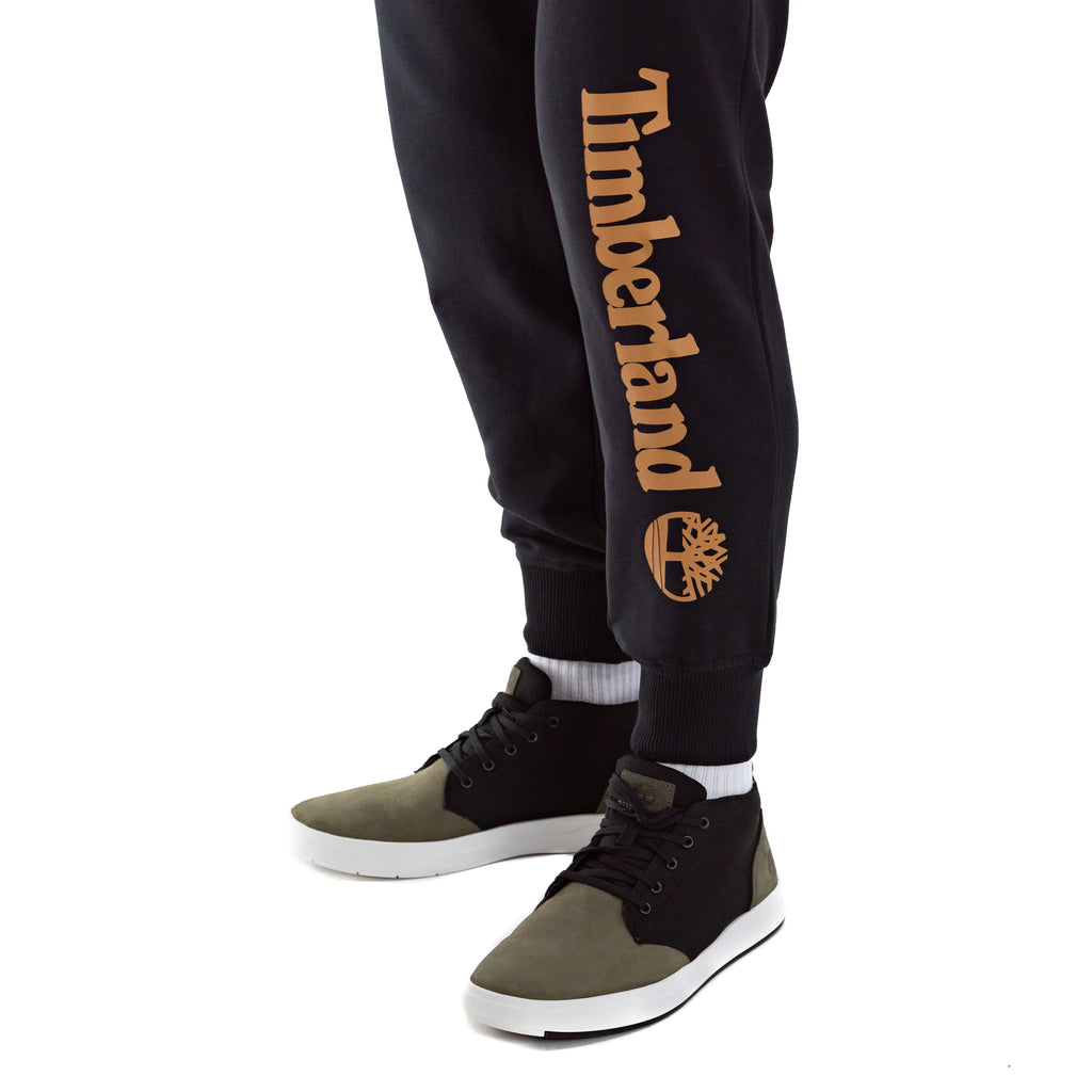 Men's Timberland Logo Sweatpants Black Wheat
