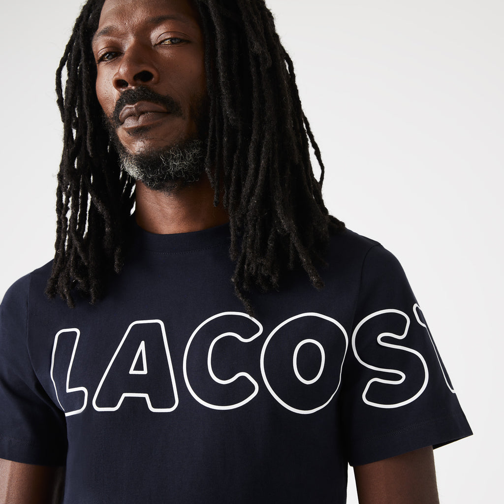 Men's Lacoste Heritage Branded Cotton T-Shirt Navy