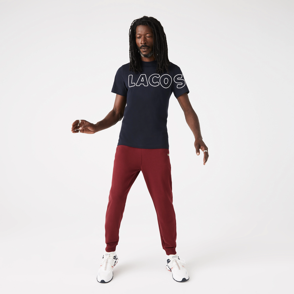 Men's Lacoste Heritage Branded Cotton T-Shirt Navy