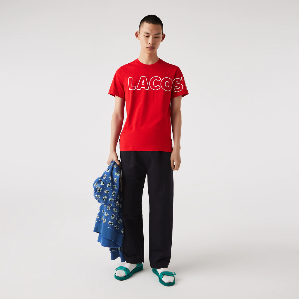 Men's Lacoste Heritage Branded Cotton T-Shirt Red