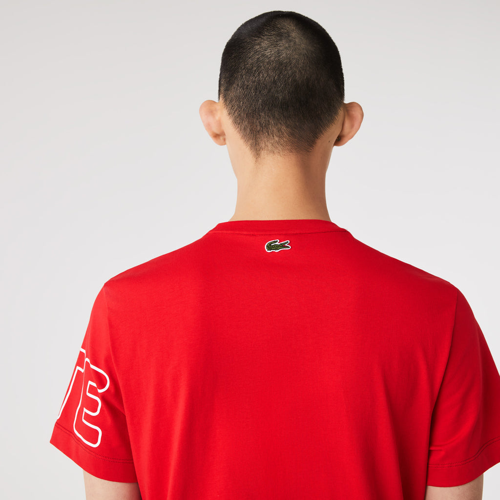 Men's Lacoste Heritage Branded Cotton T-Shirt Red