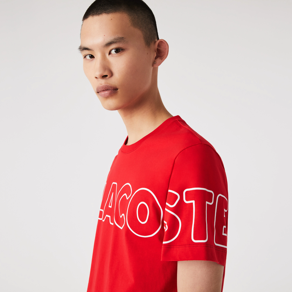 Men's Lacoste Heritage Branded Cotton T-Shirt Red