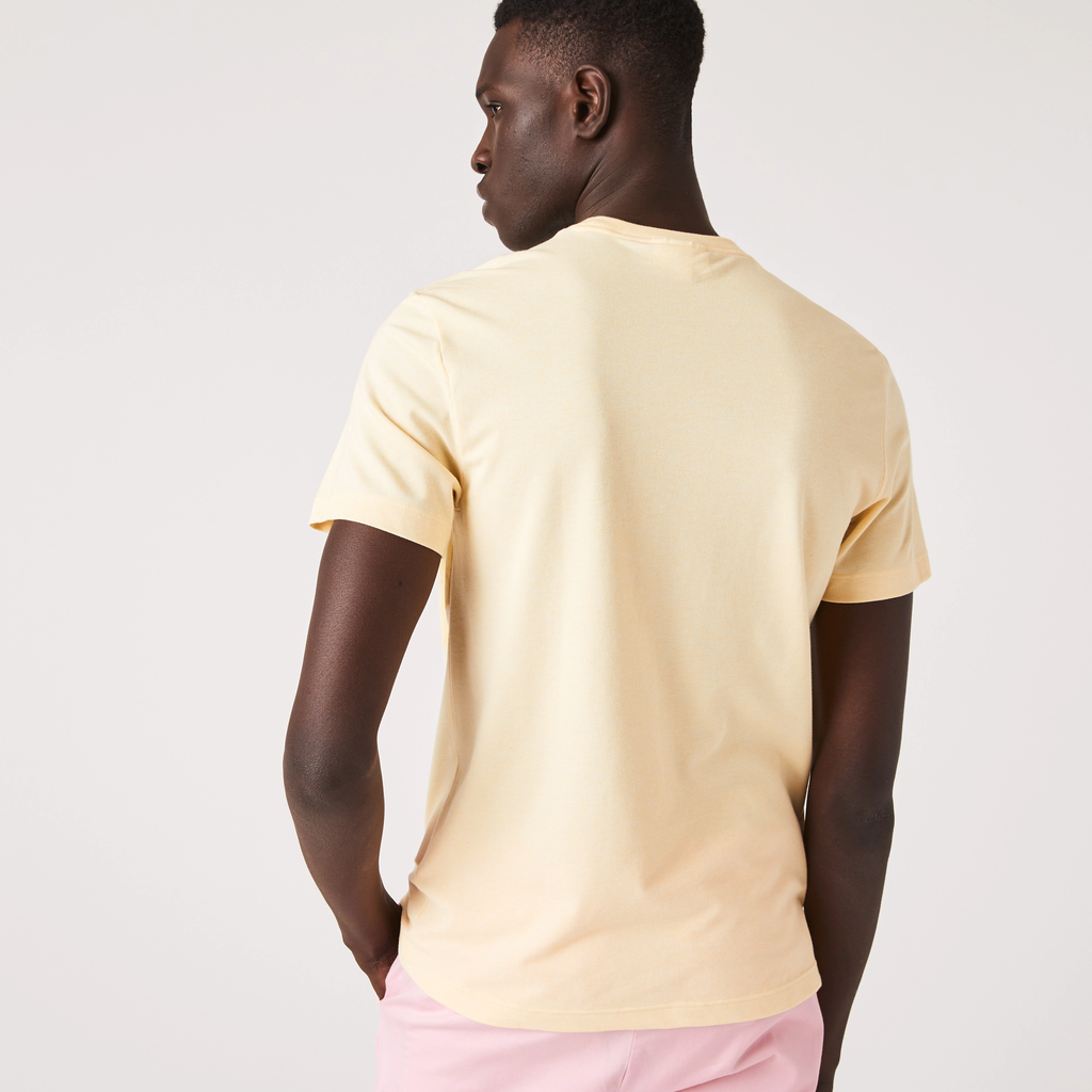 Men's Lacoste Crocodile Print Organic Cotton T-Shirt Yellow