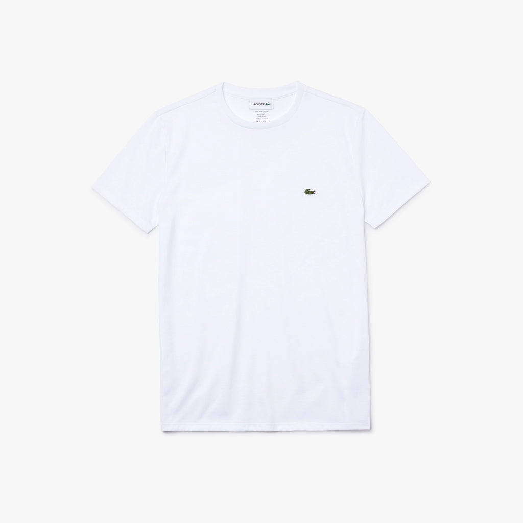 Men's Lacoste Crew Neck Pima Cotton Jersey T-Shirt White