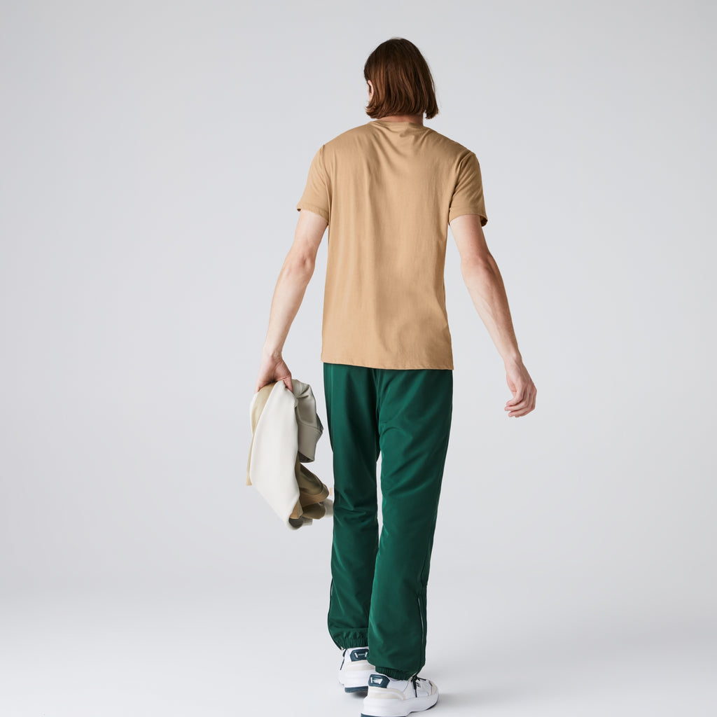 Lacoste Crew Cotton T-Shirt Beige TH670902S | Chicago City Sports | on model back view