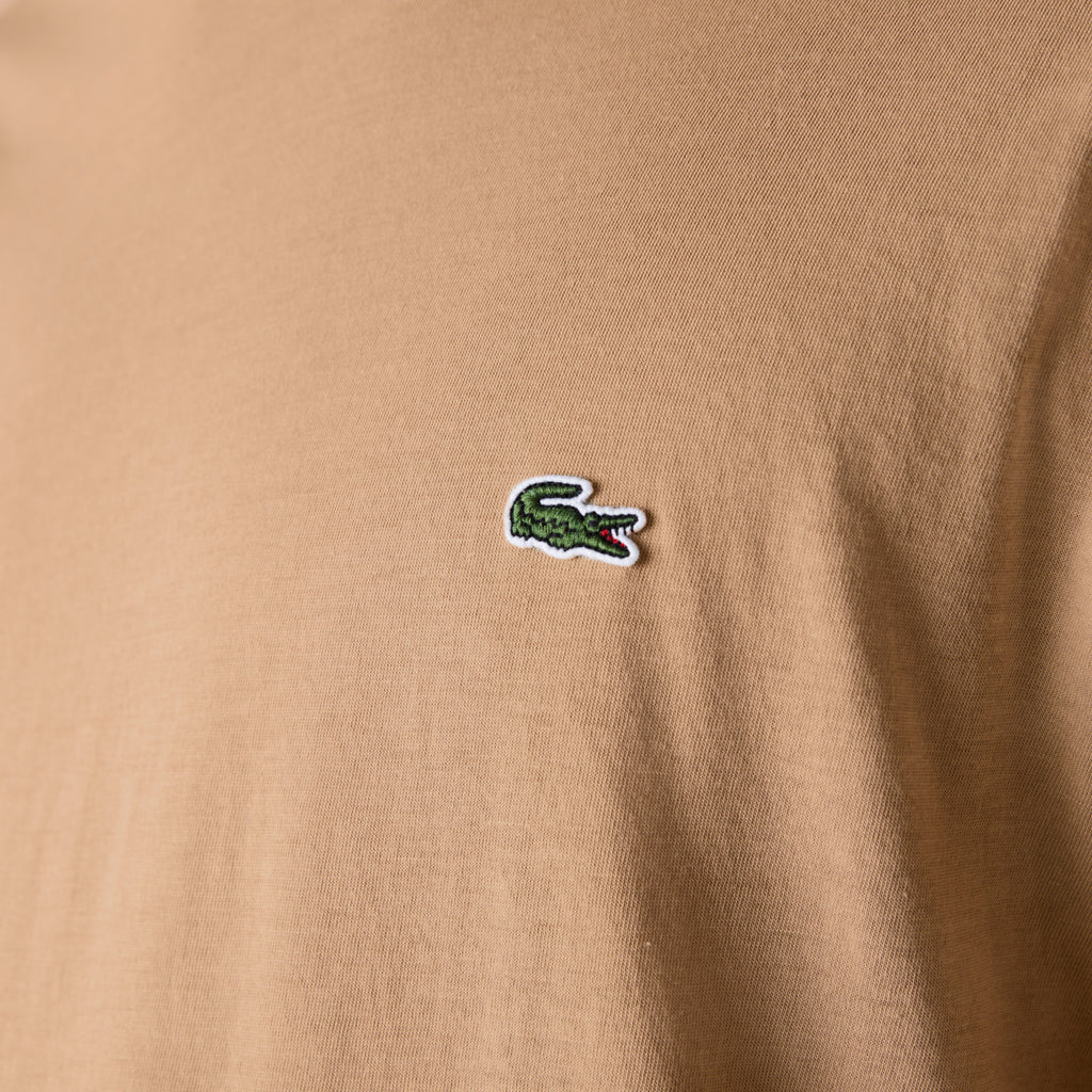 Lacoste Crew Cotton T-Shirt Beige TH670902S | Chicago City Sports | detailed logo view