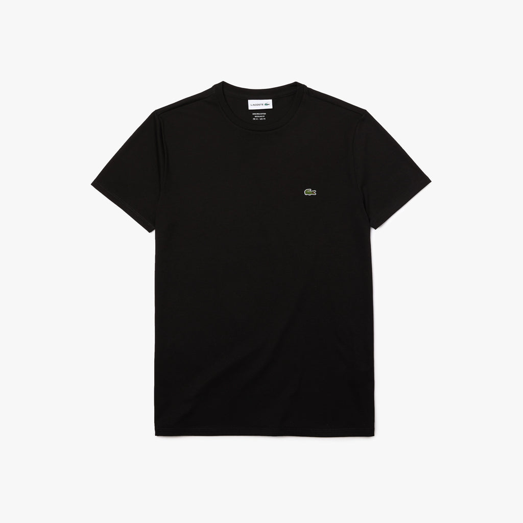 Men's Lacoste Crew Neck Pima Cotton Jersey T-Shirt Black