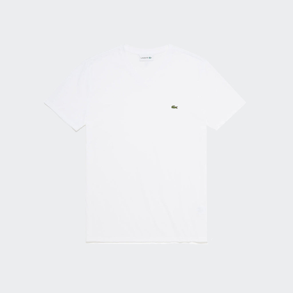 Men's Lacoste V-Neck Pima Cotton Jersey T-Shirt White