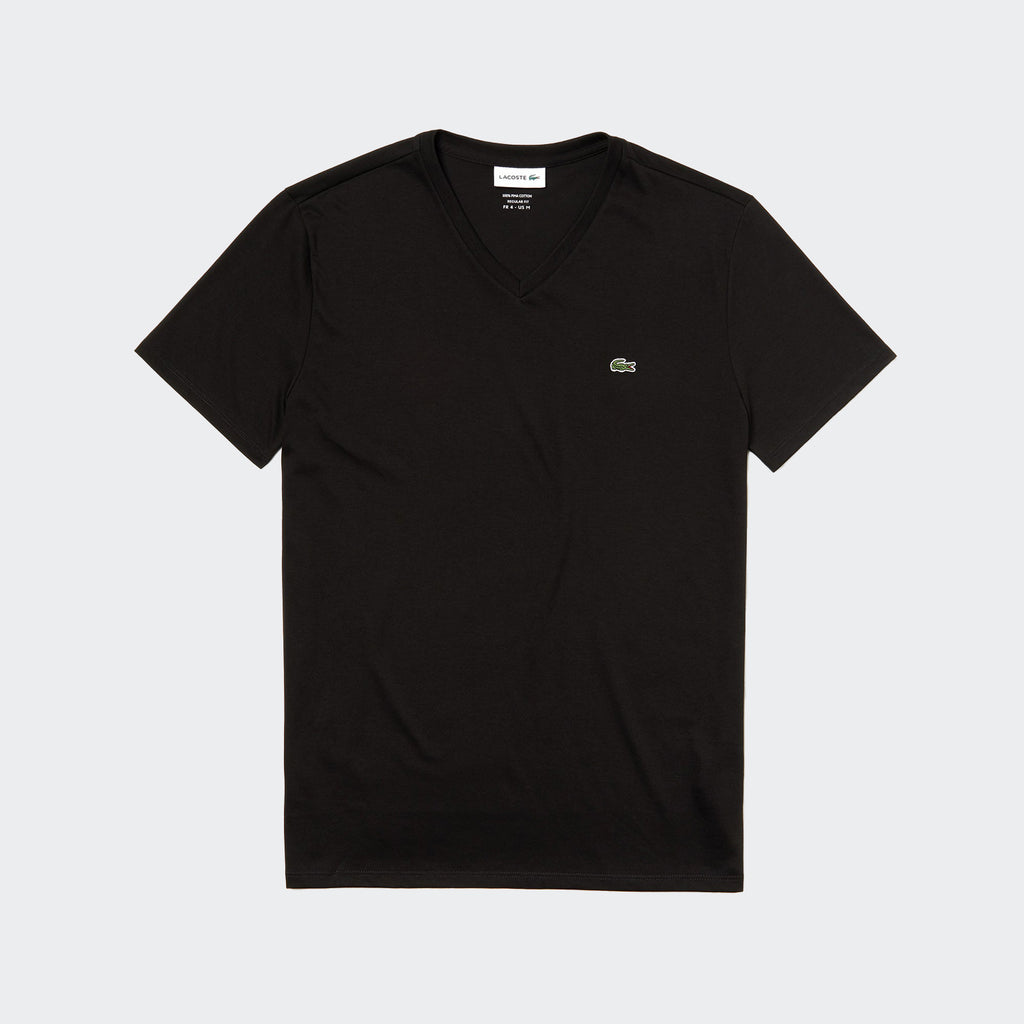 Men's Lacoste V-Neck Pima Cotton Jersey T-Shirt Black