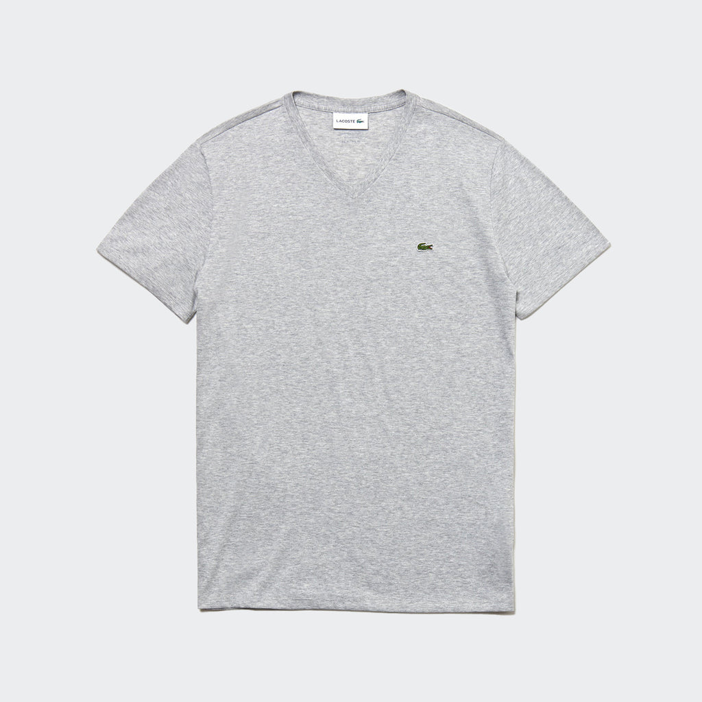 Men's Lacoste V-Neck Pima Cotton Jersey T-Shirt Grey