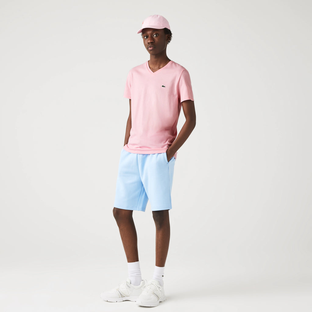 Men's Lacoste V-Neck Pima Cotton Jersey T-Shirt Pink