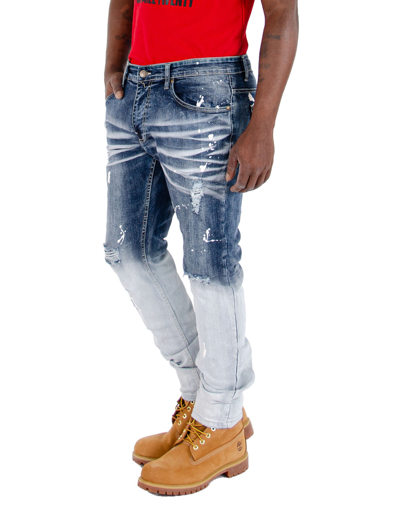 Men's TWO MILL TWENTY "Kedzie" Slim Fit Rip & Repair Jeans