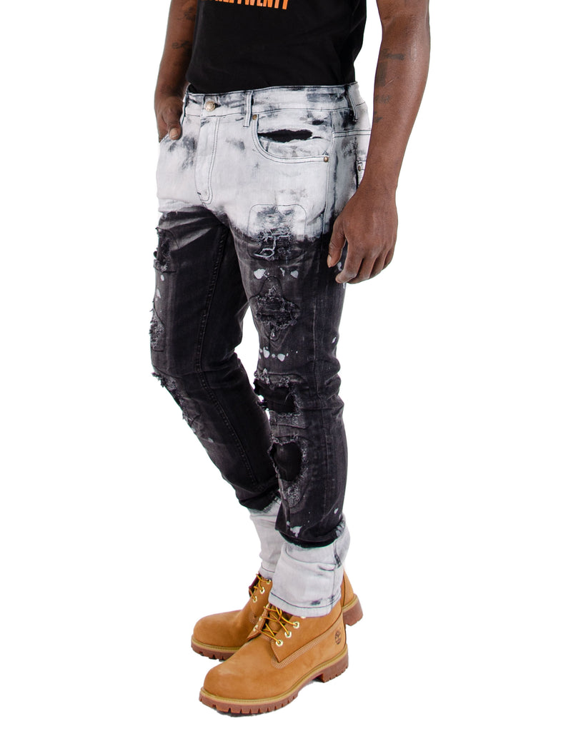 Men's TWO MILL TWENTY "Clark" Slim Fit Jeans Black Stonewash