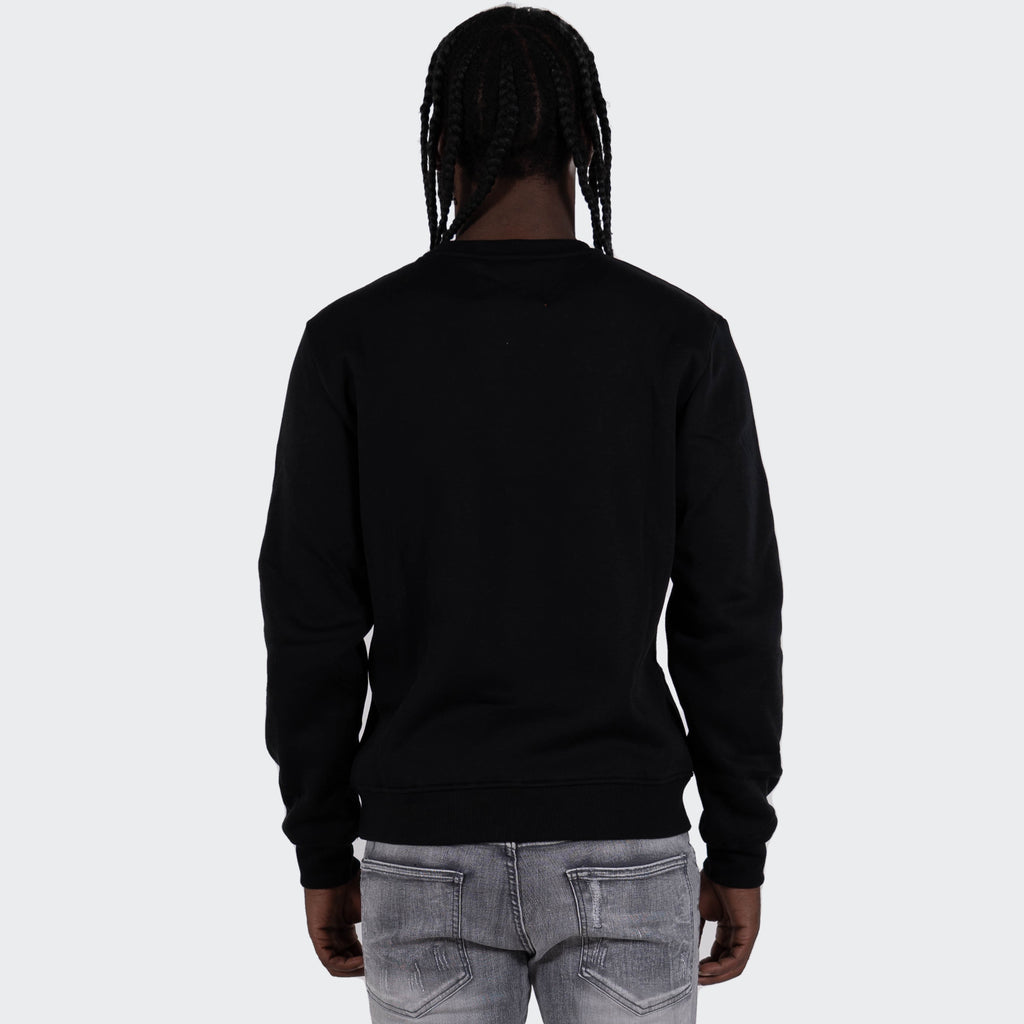 Men's TWO MILL TWENTY "Fearless" Tiger Graphic Multi Texture Sweatshirt Black