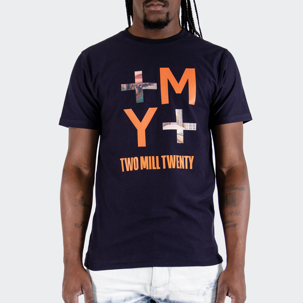 Men's Two Mill Twenty Inverse Logo Graphic T-Shirt Navy