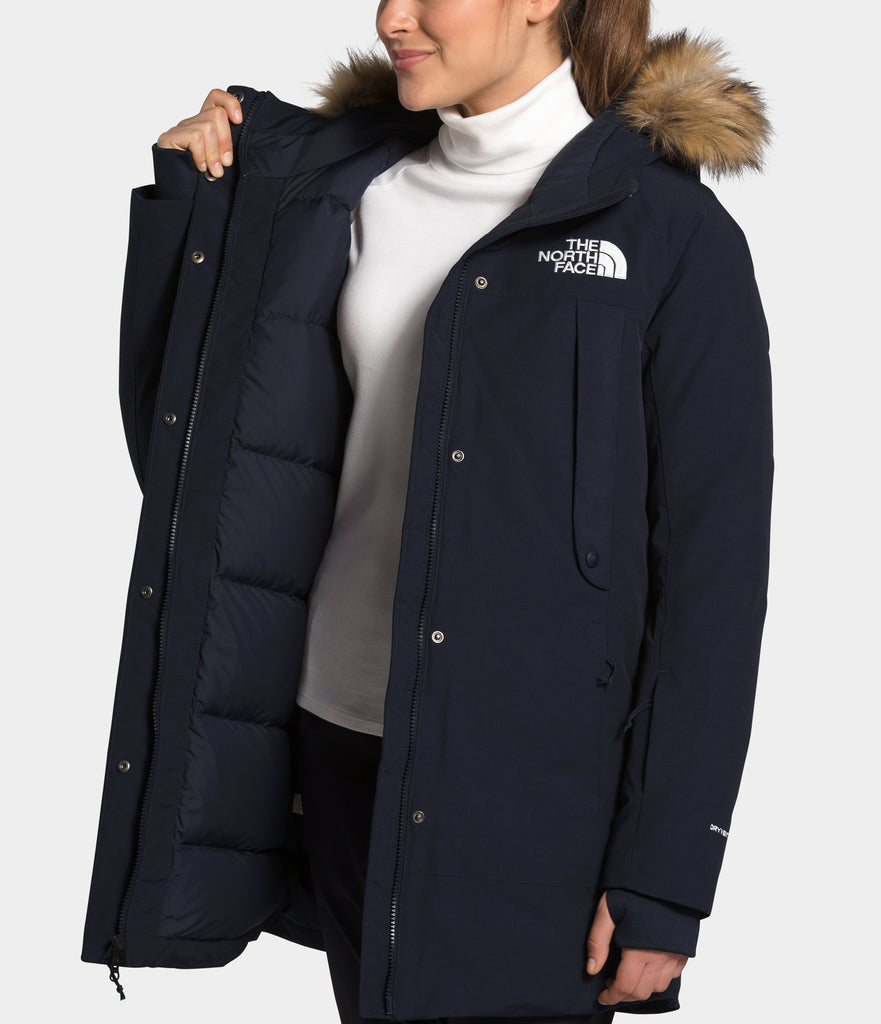Women's The North Face New Outer Boroughs Parka Navy NF0A4R3JRG1 | Chicago City Sports | interior view