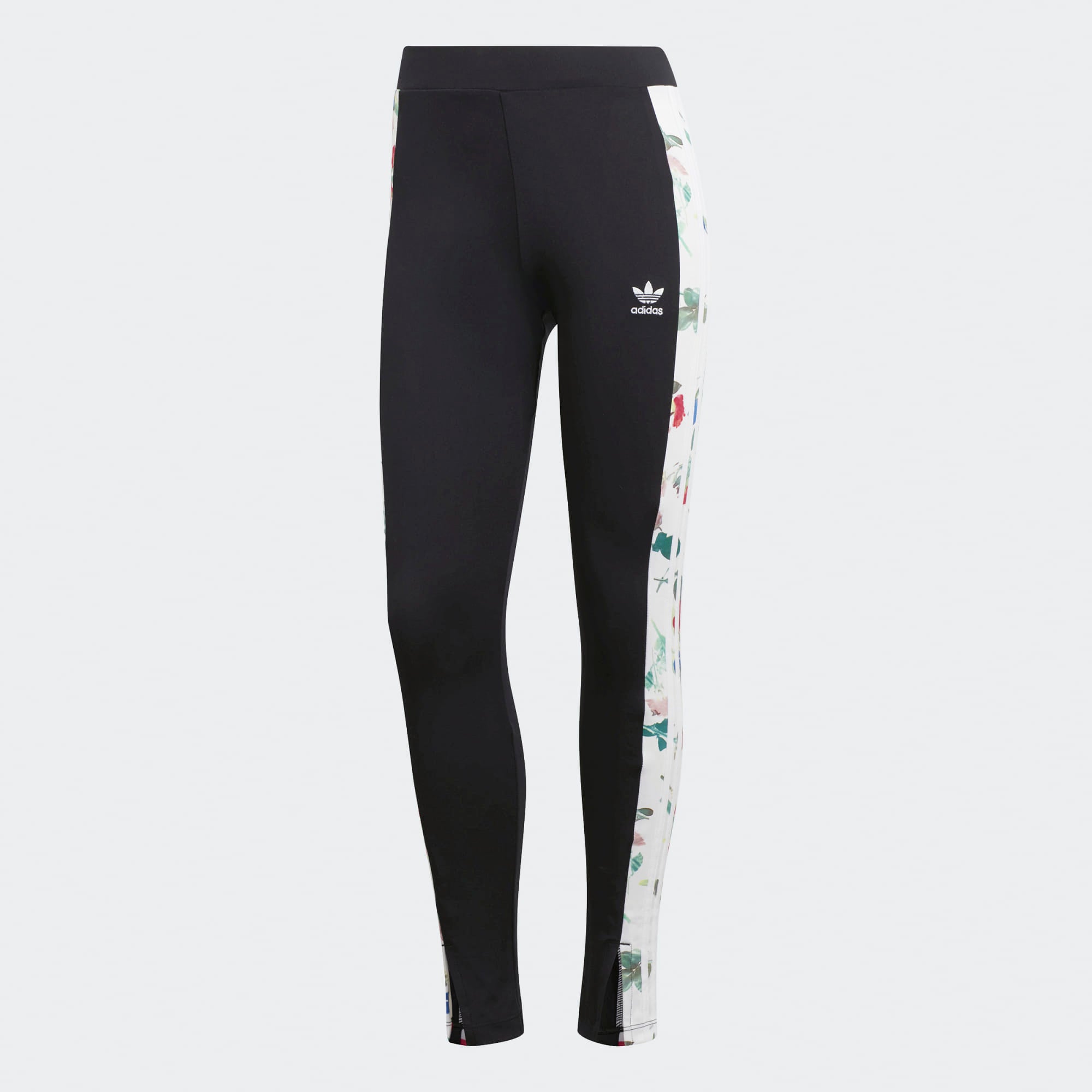adidas Floral Running Tights in Black