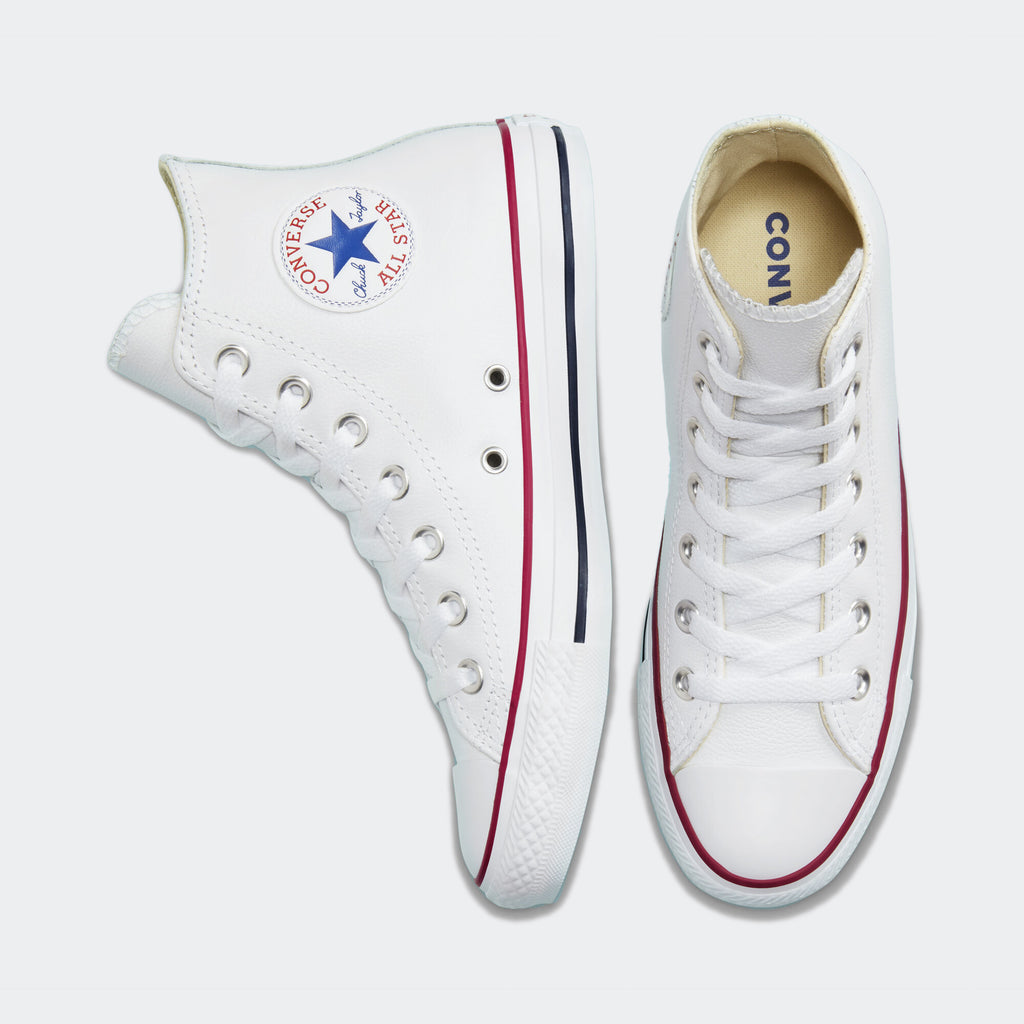 Unisex Converse Chuck Taylor All Star Leather Hi Shoes White