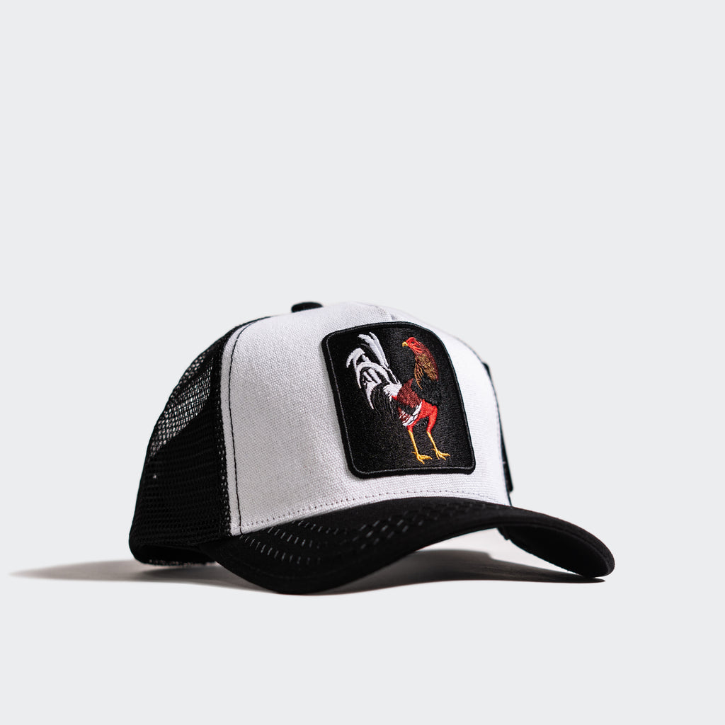 Unisex Gold Star Hat Black White Rooster Trucker Hat